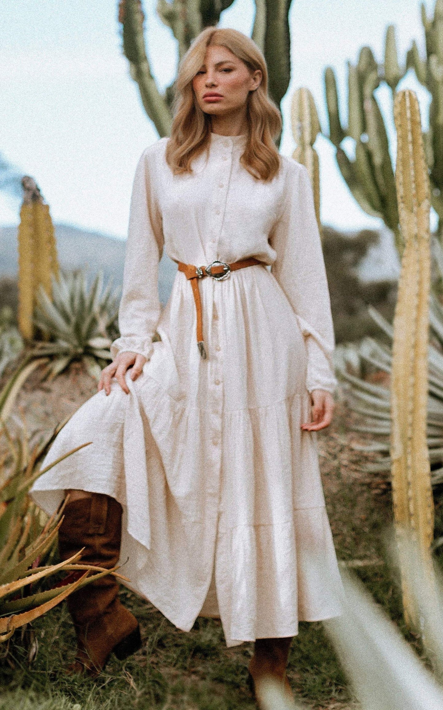 VESTIDO FLORENCE CHÁ BRANCO