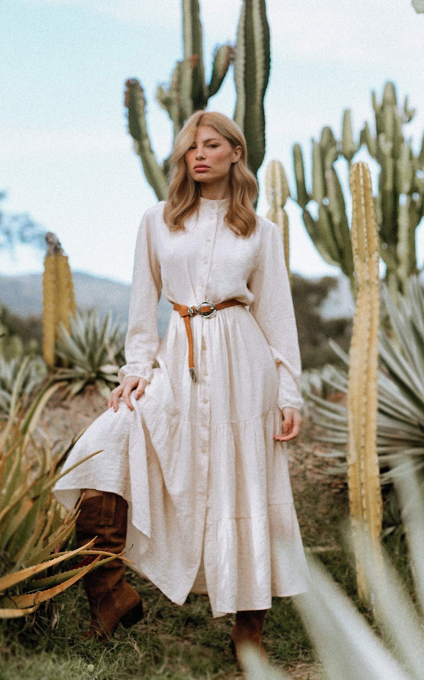 VESTIDO FLORENCE CHÁ BRANCO
