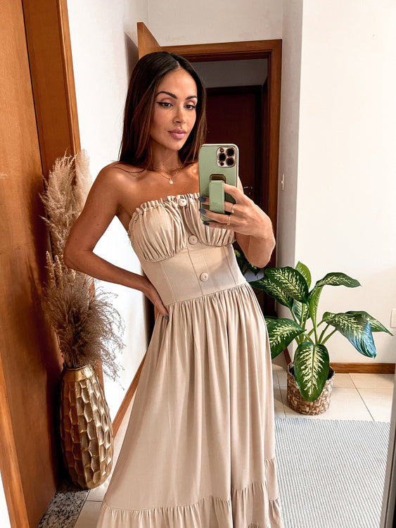 VESTIDO MISTÉRIO AREIA