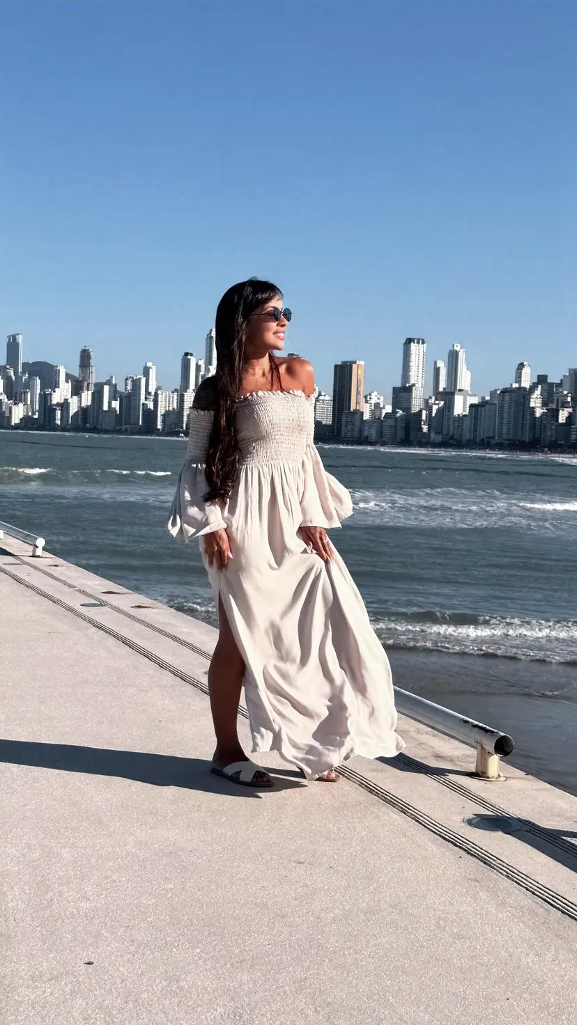 VESTIDO ATHENA AREIA