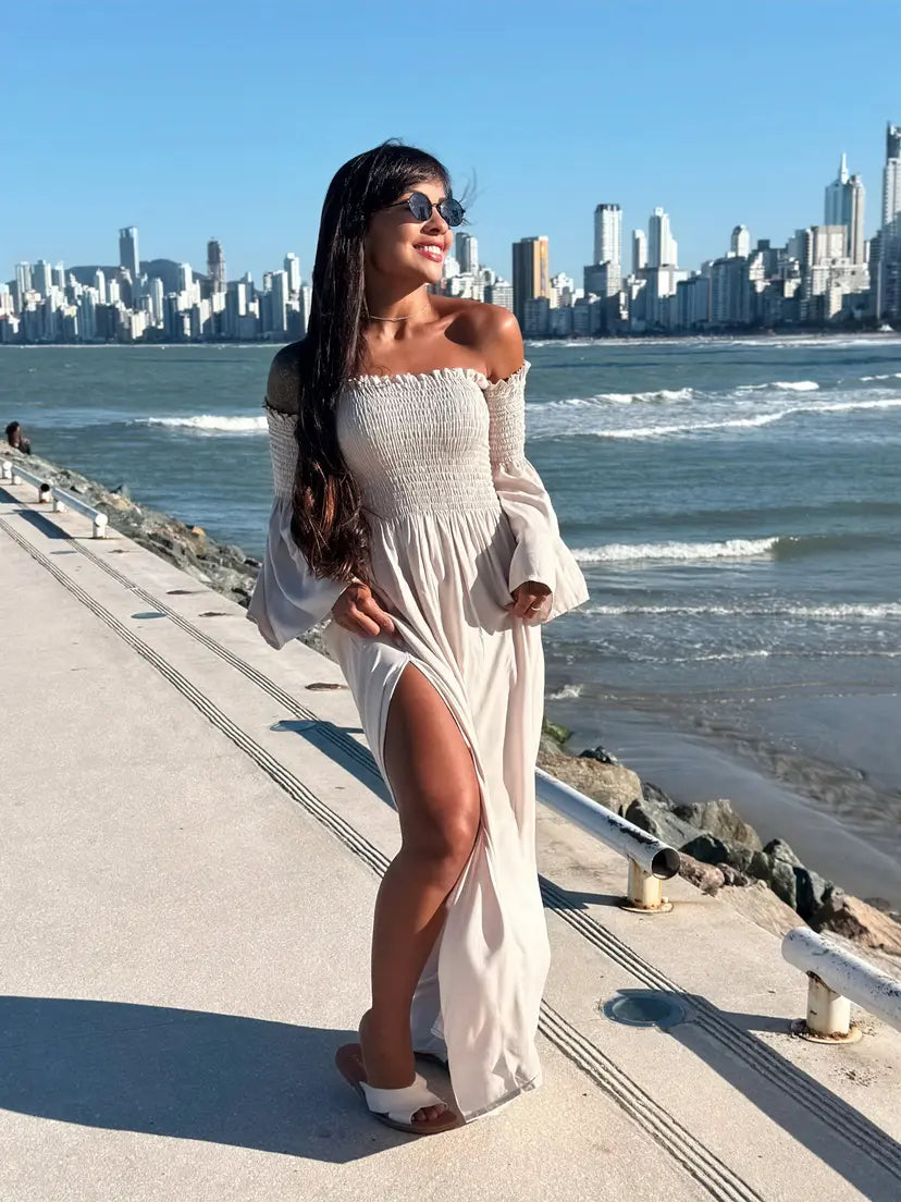 VESTIDO ATHENA AREIA