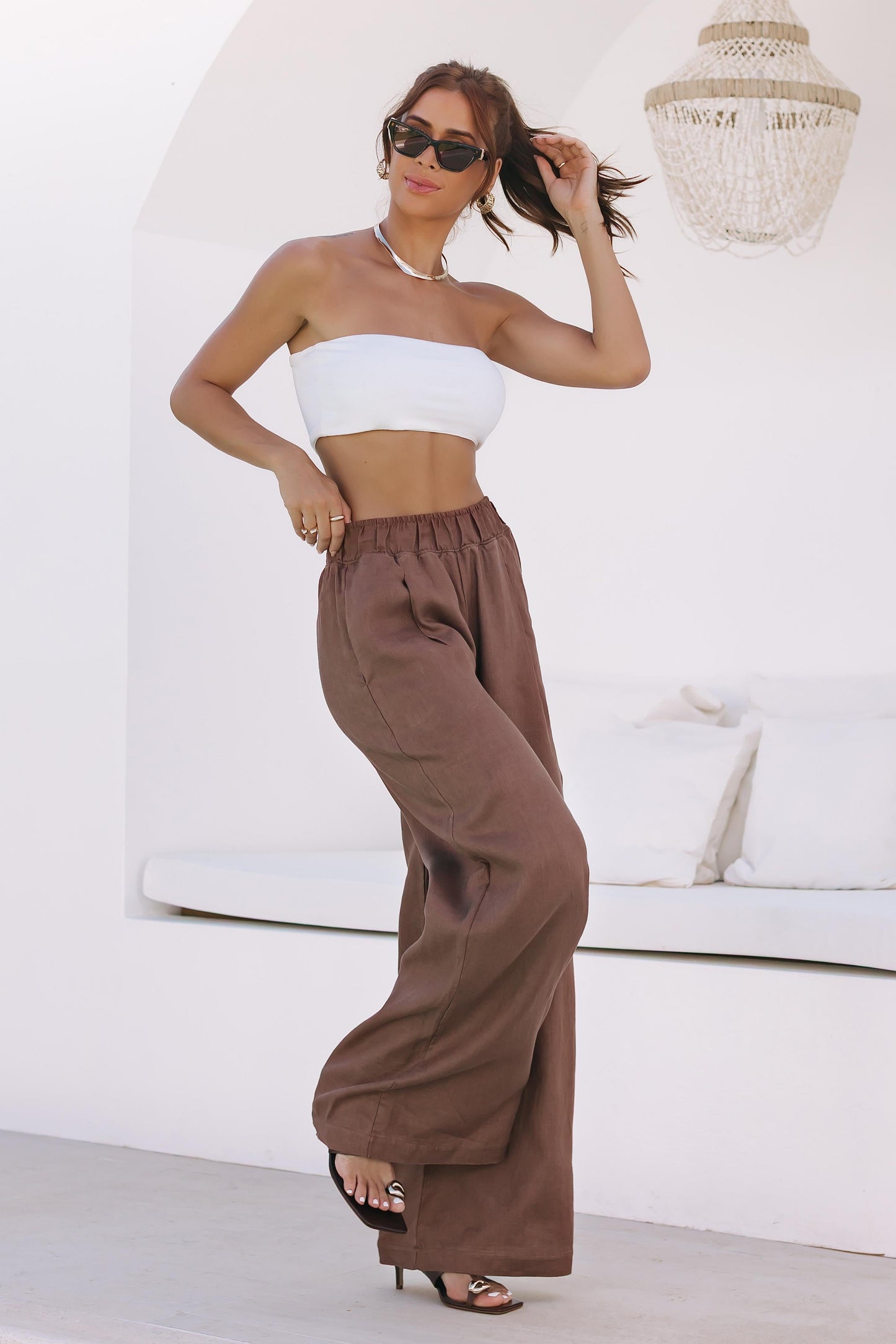 CALÇA DE LINHO CAFÉ