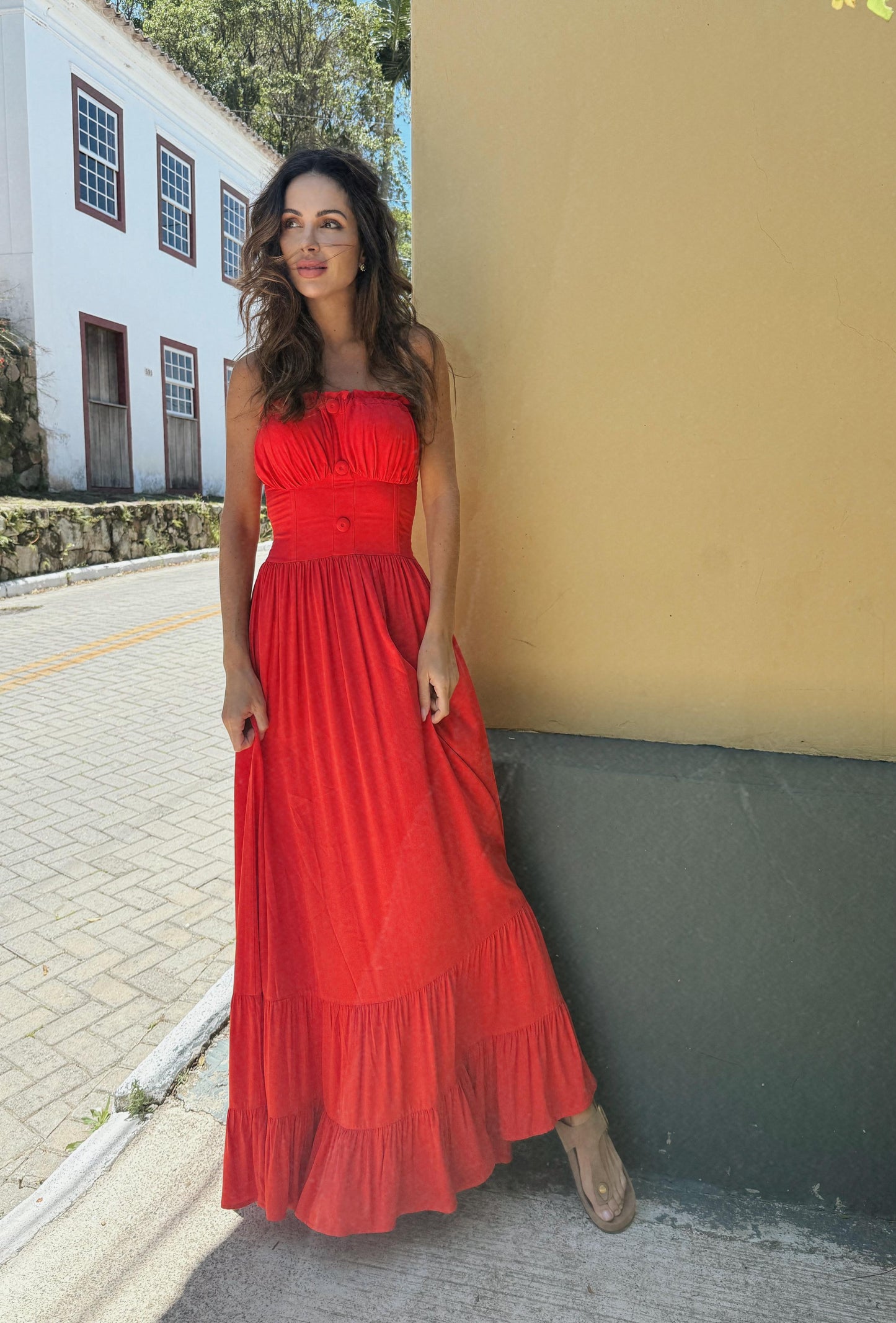 VESTIDO MISTÉRIO TOMATE