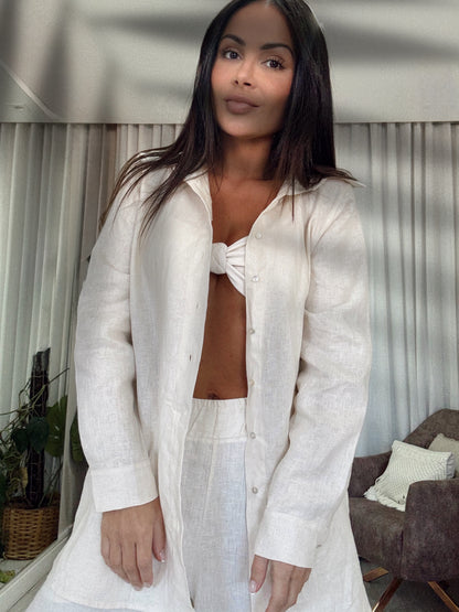 CAMISA DE LINHO CRISTAL NATURAL