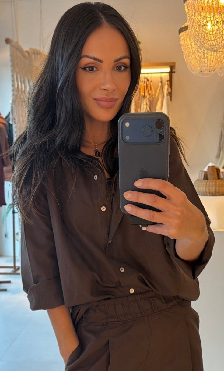 CAMISA DE LINHO & ALGODÃO CAFÉ