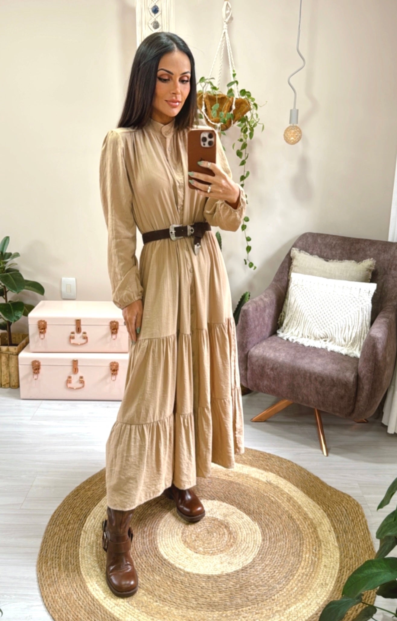VESTIDO FLORENCE AREIA