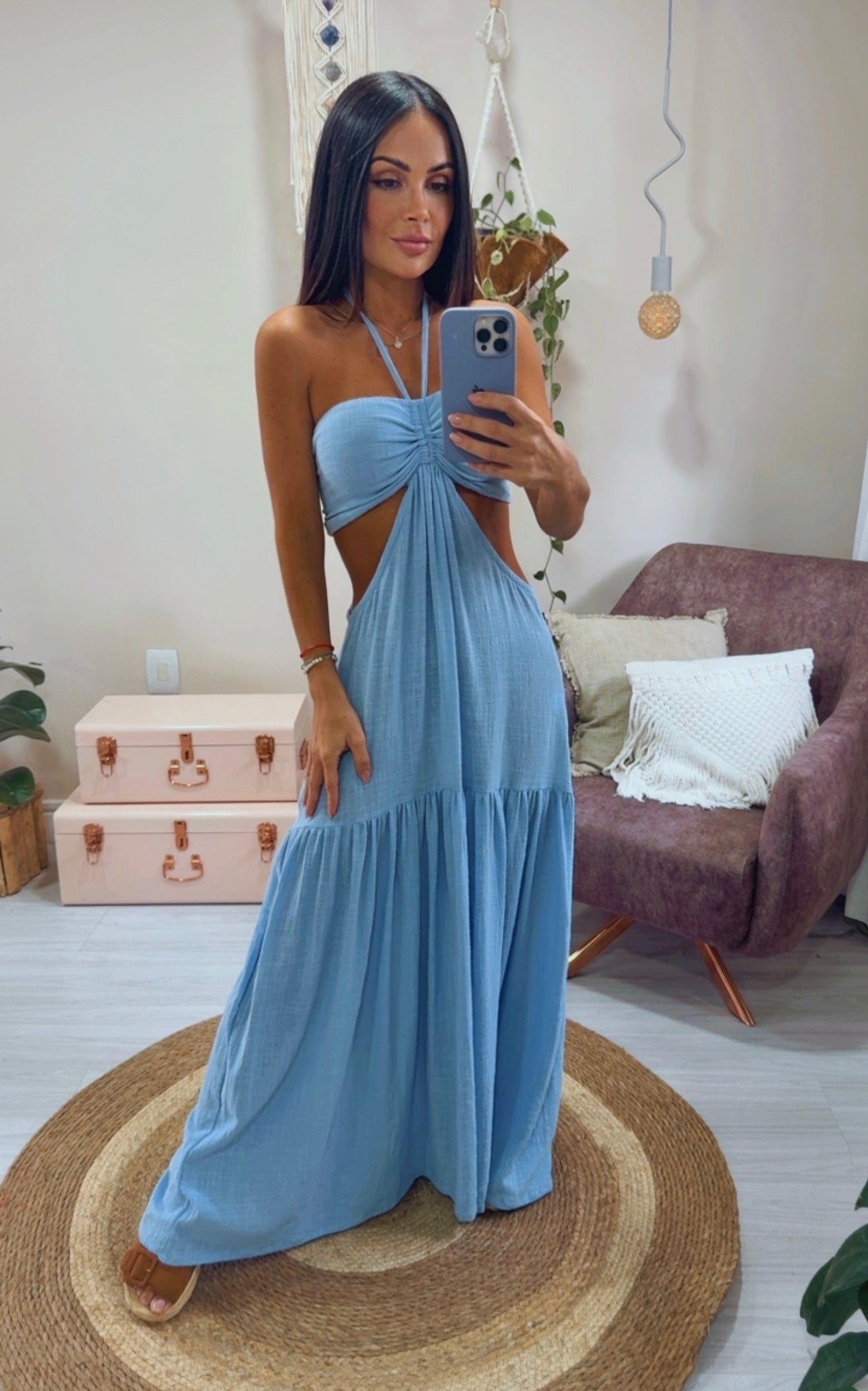 VESTIDO QUARTZO CELESTE