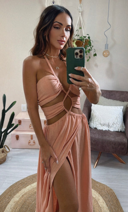 VESTIDO AMETISTA PÊSSEGO